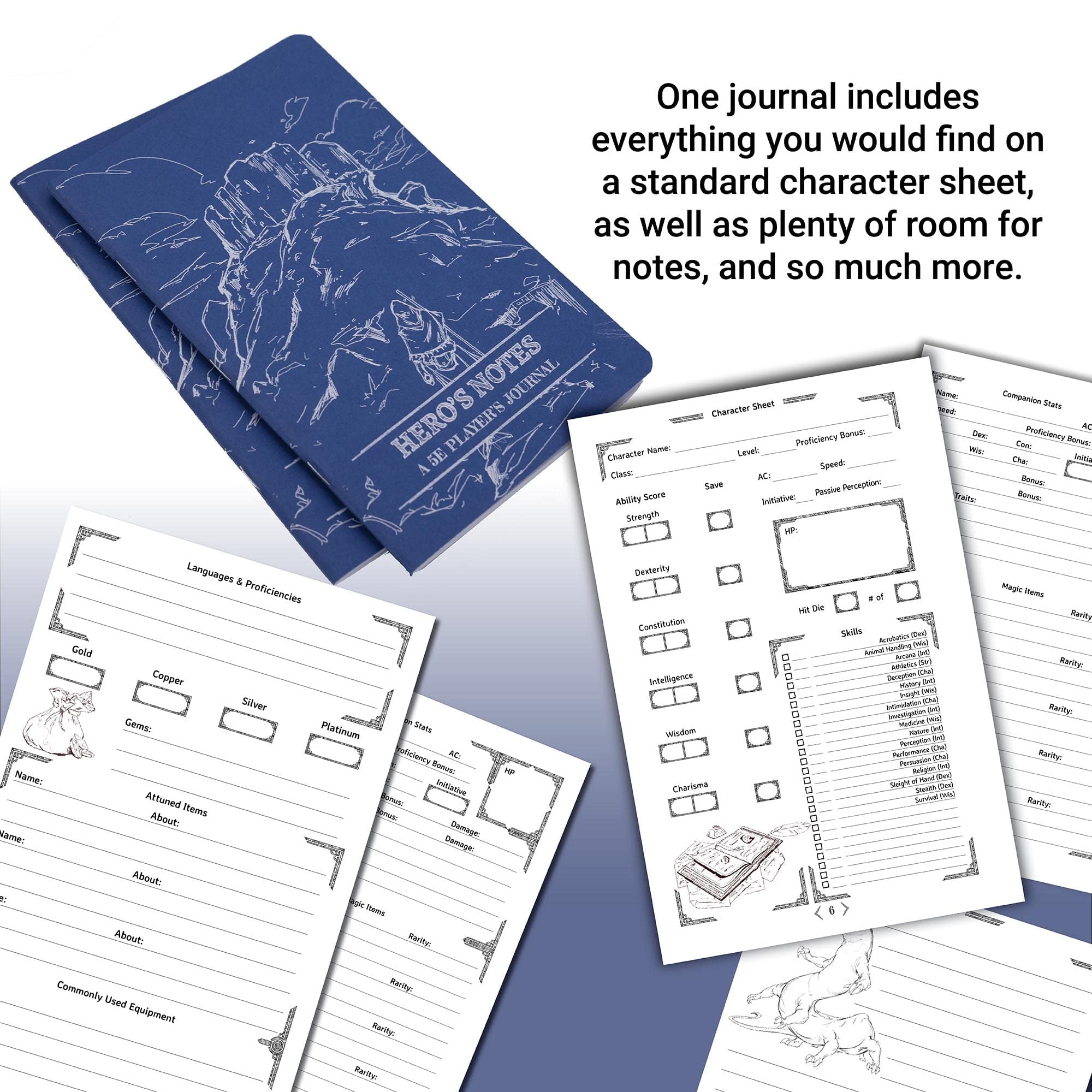 1985 Games Players DND Notebook Character Journal Blue