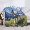 thumbnail image 3 of Naloa Blue Sky Dog Flannel Blankets - Thick and Warm Blanket for Winter, Soft Fuzzy Plush King Blanket for All Seasons60"x50", 3 of 6