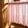 thumbnail image 5 of 30"X36"Boho Lace Window Curtain Valance Embroidered Solid Color Farmhouse Light Filtering Small Window Tier for Kitchen Living Room, 5 of 6