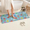 thumbnail image 4 of Pioneer Flower Floral Print Pattern Bathroom Rugs Mat, Non Slip Microfiber Bathroom Rug with Rubber Backing, Soft Mats for Bathroom Floor Tub Shower, 24"x60", 4 of 5