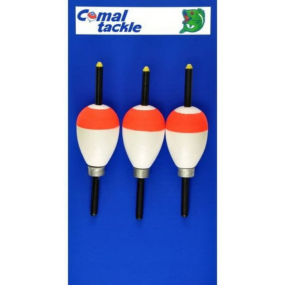 Comal Tackle 1.75" Weighted Pear Slip Stick Float, Red & White, 3 Pack