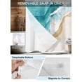 thumbnail image 3 of No Hook Cloth Fabric Shower Curtain with Snap in Liner, Teal Waves Coastal Waterproof Shower Curtains Set with See Through Top Window, Summer Beach Nautical Ocean Bath Curtains Shower 72"x78", 3 of 6