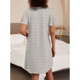 thumbnail image 4 of Avidlove 2 Pack Women Nightgown Sleepwear Flare Short Sleeve Sleepshirts V Neck Sleepdress Causal Pajama Dress S-XXL, 4 of 7