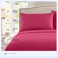 thumbnail image 3 of Sweet Home Collection California King Sheet Sets, Classic 1800 Series Deep Pocket 4 Piece, Luxury Soft Microfiber Bed Sheet Sets, Fuchsia, 3 of 5