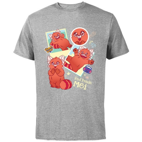 Disney and Pixar’s Turning Red Panda Mei Cute 4*Town 4Ever - Short Sleeve Cotton T-Shirt for Adults - Customized-Athletic Heather