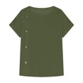 thumbnail image 4 of Womens Cotton Linen Summer Tops, Short Sleeve Shirts for Women Casual Lightweight Loose Fit Crewneck T-Shirts with Buttons, 4 of 6