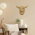 thumbnail image 6 of Highland Cow Head Wall Sculpture Handcrafted Vintage Design for Indoor Outdoor Garden Yard Living Room, 6 of 9