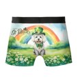 thumbnail image 2 of Happy St. Patrick’s Day Bichon Frise with Green Hat Shamrocks Rainbow All Over Print Boxer Briefs Underwear for Men Dad Bichons Dog Lovers Gifts Idea - 03007, 2 of 6