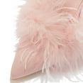 thumbnail image 2 of FSJ Women Chic Fur Feather Slip on Mules Pointed Toe Stiletto High Heels Fashion Event Date Backless Pumps Size 16 Pink, 2 of 3
