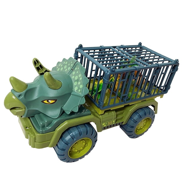 Vehículo transportador de dinosaurios de juguete, juego de camión transportador de dinosaurios, vehículo transportador de dinosaurios, camión transportador de dinosaurios construido para el futuro