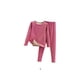 thumbnail image 3 of Jumpingount Conjunto de ropa interior térmica para mujer, calzoncillos largos cómodos para clima frío y cálido, ropa interior de cuello Ropa interior Rosa Roja L, 3 of 6