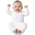 thumbnail image 3 of COUVER Long Sleeve Ribbed Cotton Sleeper Layette White (Infant), 3 of 4