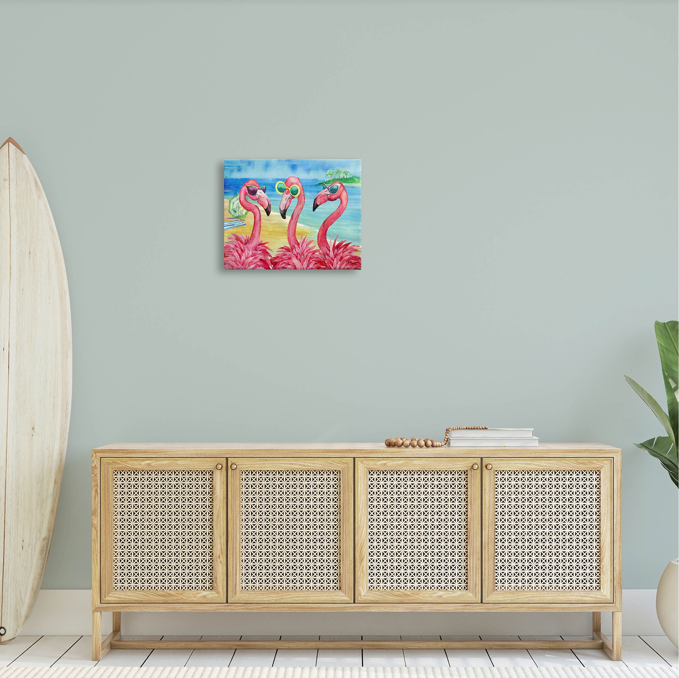Stupell Industries Flamingo Girlfriends Tropical Coast Graphic Art Gallery Wrapped Canvas Print Wall Art, Design by Paul Brent