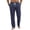 Blue, variant on GrmtClth Men's Relaxed All Season Cotton Linen Baggy Straight Pants Elastic Drawstring Waist American Outdoor Travel Casual Trousers Black 3XL