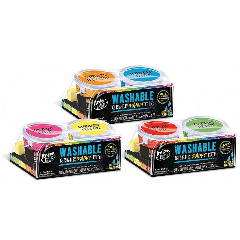Anker Art Washable Chalk Paint Kit 6 Packs of Different Color Chalk