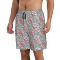 thumbnail image 2 of KLL Watercolor Butterflies Men's Casual Summer Beach Shorts Hawaiian Shorts with Pockets-Large, 2 of 5