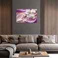 thumbnail image 4 of ZHONGYUTONG White Orchid Wall Art Abstract Pink Canvas Flower Pictures for Wall Decor Modern Floral Painting Living Room Decor Framed (12.00" x 18.00"), 4 of 5