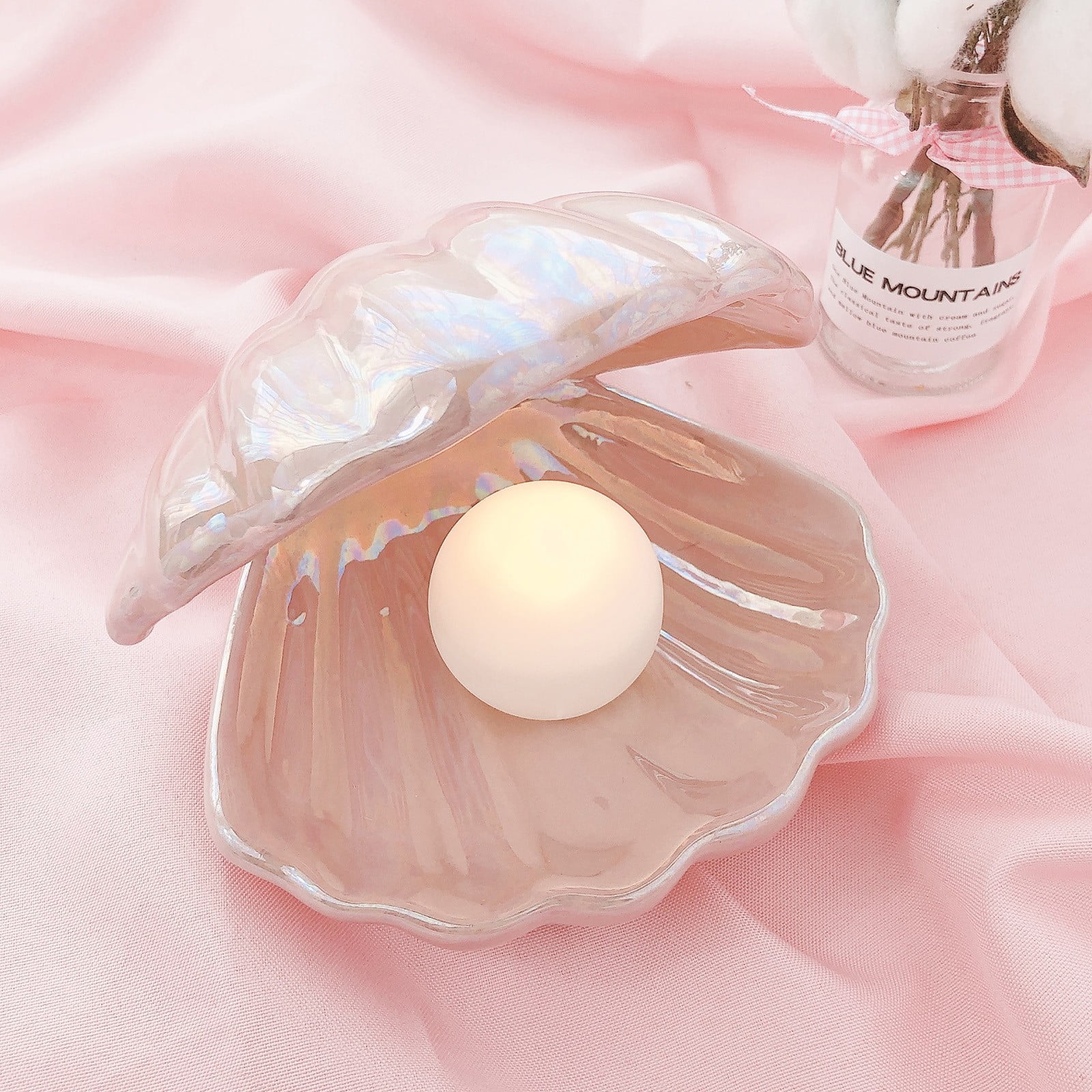 CMrtew Pearl Night Light, Shell Pearl Night Light Mermaid Decoration Shell Night Lamp Christmas Night Light Shell Night Light for Home Room Bedroom Decor Creative Night Light