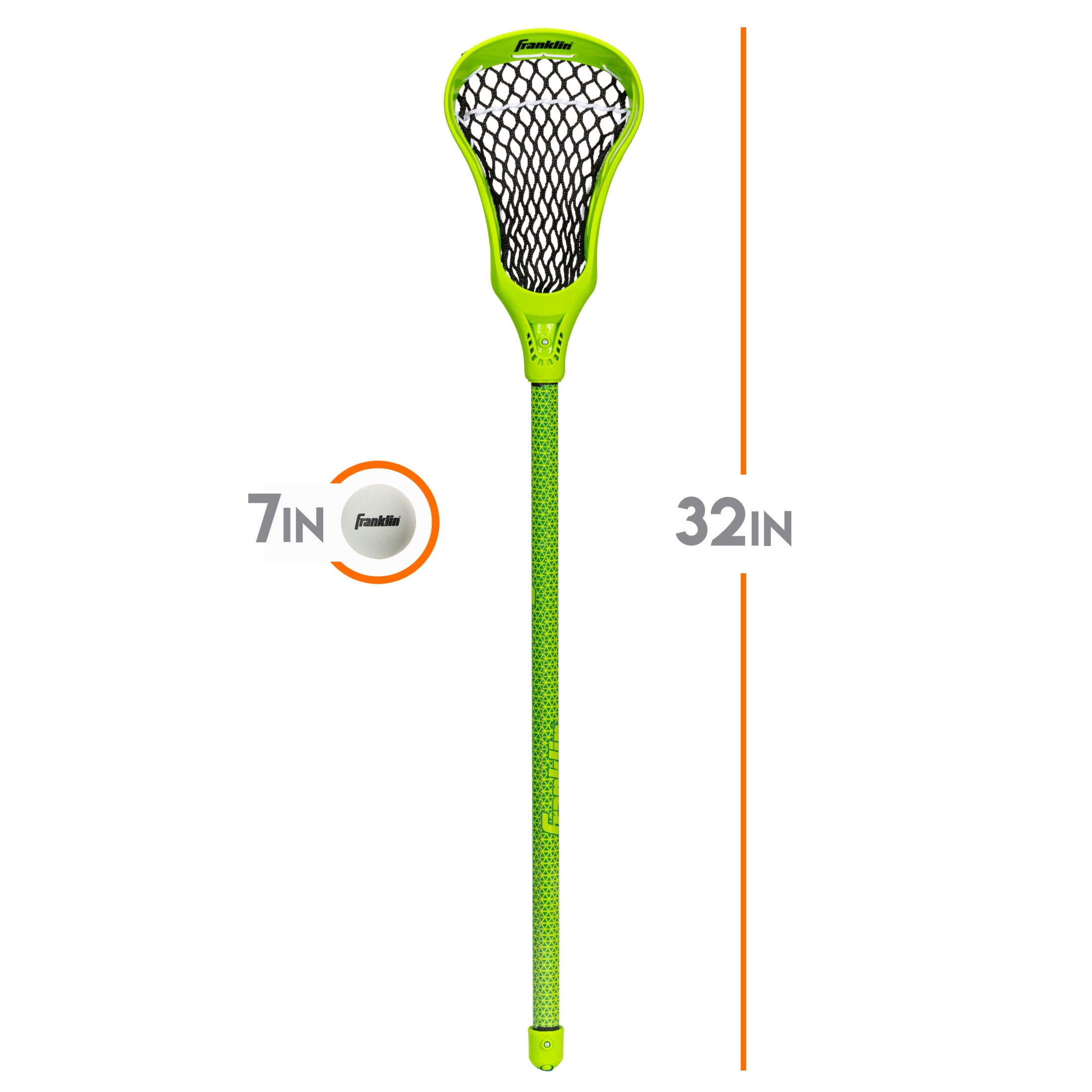 Franklin Sports Future Champs Youth Lacrosse Stick + Ball Set - Kids 32" Inch Beginner Backyard  Practice Lax Stick + Lightweight Soft Lacrosse Ball - Toy Kids Lax Set - Green