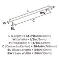 thumbnail image 6 of Amerock Bar Pulls 30-1/4 inch (768mm) Center-to-Center Satin Nickel Cabinet Pull, 6 of 8