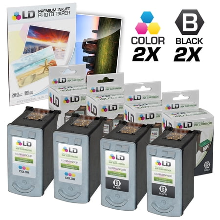 LD Remanufactured Cartridge Replacement for Canon PG30 & CL31 (2 Pigment Black  2 Color  4-Pack)