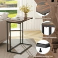 thumbnail image 4 of Krpimt C-Shaped End Table for Couch Sofa Side Table with Metal Frame for Bedroom, Living Room, 24.2"x 23.6"x 11.8"(HxWxD), Rustic Brown, 4 of 8