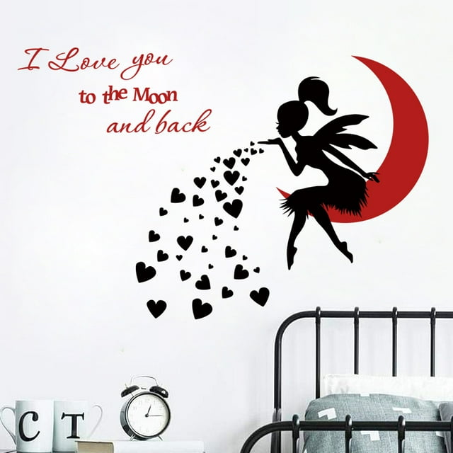 Adhesivos de pared Moon Fairy «I Love You to the Moon and Back»