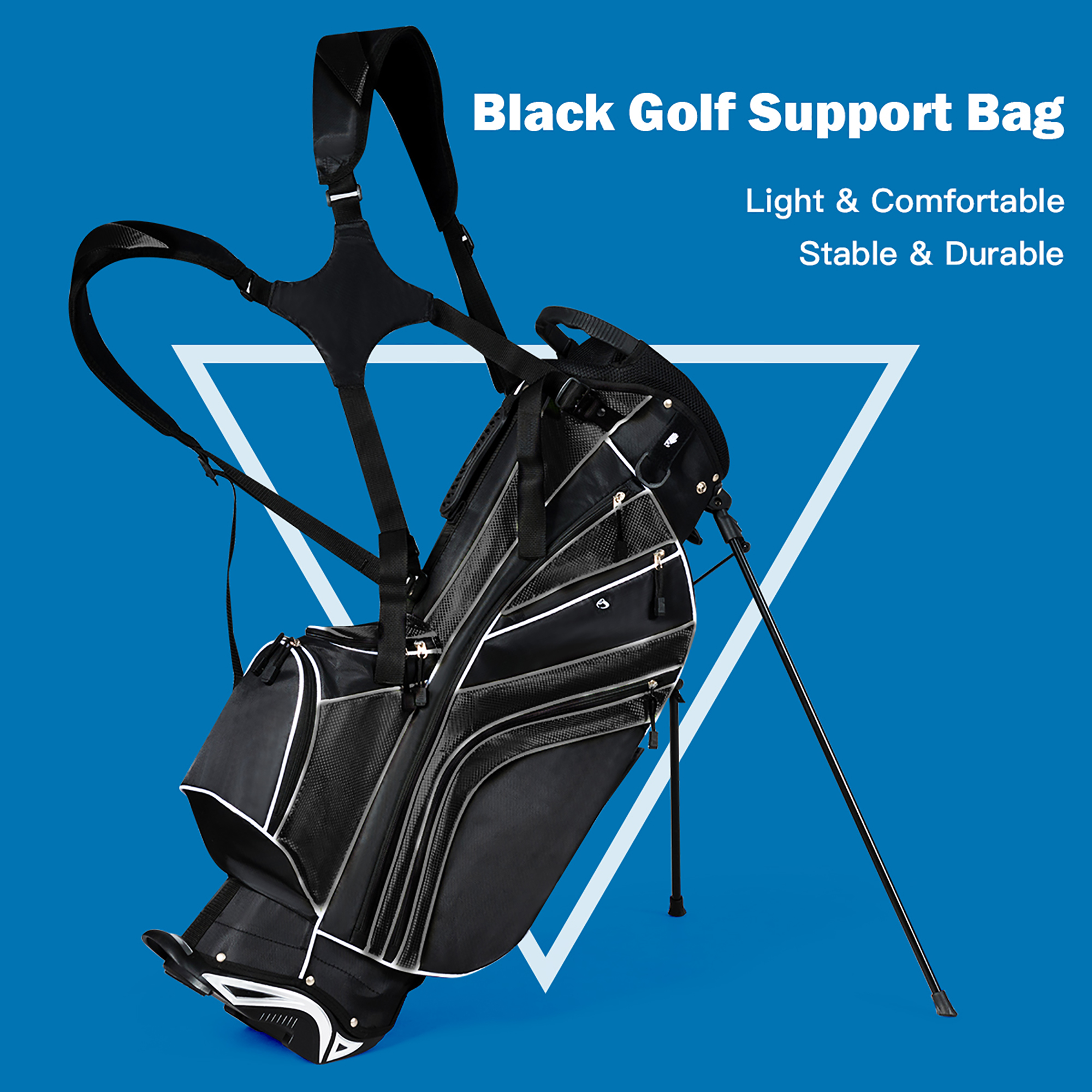 Costway Golf Stand Bag 6-Way Divider Black photo 5