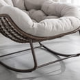 thumbnail image 5 of Outdoor Rattan Rocking Chair, Padded Cushion Rocker Recliner Chair Outdoor for Front Porch, Living Room, Patio, Garden (Beige), 5 of 11