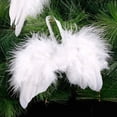 thumbnail image 4 of 10Pcs Mini Guardian Angel White Feather Wing Christmas Tree Hanging Ornament Decor, 4 of 6