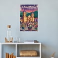thumbnail image 4 of Retro Cajamarca Peru Travel Poster with Green Hills And Cultural Celebration Canvas Poster, 4 of 8