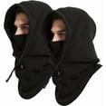 thumbnail image 1 of 2 pasamontañas gruesos de doble capa, gorro de forro polar grueso, capucha cortavientos y cálida, máscara de esquí, calentador de cuello para hombres y mujeres., 1 of 5