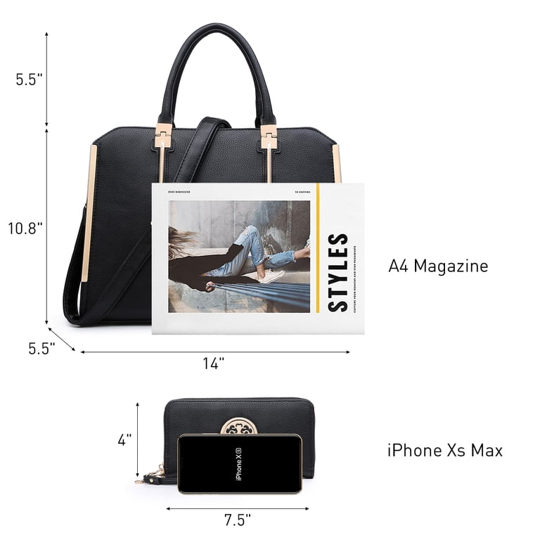 Dasein Women Large Vegan Leather Handbag, Shoulder Tote with  display picture 2