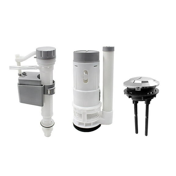 TOP-MAX 1 Set Dual Flush and Fill Toilet Cistern Dual Flush Valve with Full/Half Flush Toilet Cistern Inlet Valve White