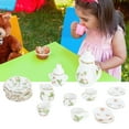thumbnail image 4 of Dollhouse Porcelain Tea Cup Set, Lovely 1/12 Ceramics Tea Cup Set 15 Pieces Smoothly With Removable Lids For Dollhouse Clover Pattern, 4 of 8