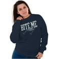 thumbnail image 4 of Bite Me Fishing Joking Attitude Humor Unisex Plus Fleece Graphic Sweatshirt Brisco Brands 2X, 4 of 5