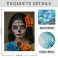 thumbnail image 3 of Diamond Art Kit for Adults, Dia De Los Muertos Face Art Roses Diamond Painting for Adults Beginners, 5D DIY Diamond Art Painting Kits, Colorful Diamond Painting Craft for Home Decor 12x16, 3 of 7