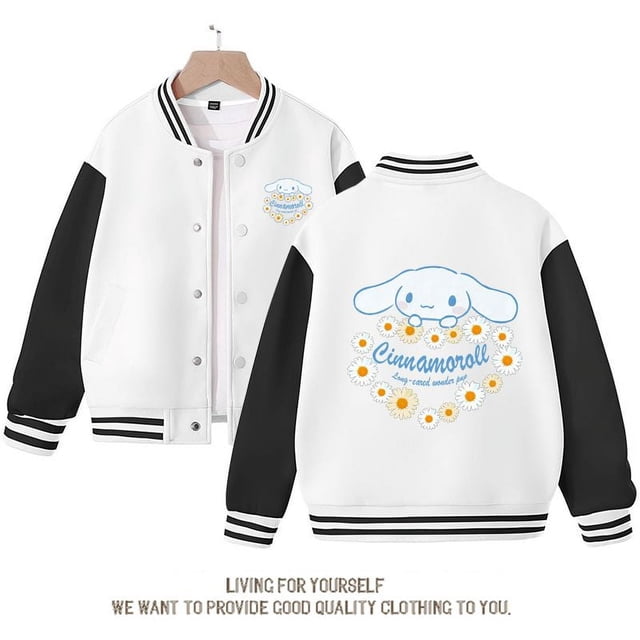 Sanrio-abrigo Kawaii para niña, ropa de abrigo con dibujos animados para mujer, novedad en prendas de vestir exteriores, Cinnamoroll, primavera y otoño