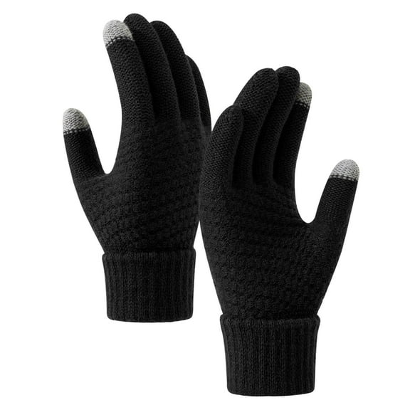 Xmyrz Gloves For Women Cold Weather Screen Gloves Fleece Thickened Riding Knitted Wool Comfortable Warm Gloves Mittens