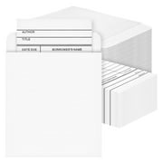 200 Piece Set of 100 Self Adhesive Library Card Pockets and 100 Due Date Cards for Book Checkouts, Classroom Supplies (3 x 5 In)