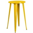 thumbnail image 4 of Flash Furniture Nichols Commercial Grade 24" Round Yellow Metal Indoor-Outdoor Bar Table Set with 2 Cafe Stools, 4 of 5