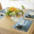 thumbnail image 4 of Ambesonne Tropical Place Mats Set of 4, Wooden House Nature, Standard Size, Blue Brown, 4 of 6