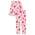 thumbnail image 5 of SCRAWLGOD Strawberry Pjs Womens Sets Long Sleeve Pajamas for Women Set of 2 Pj Sets Crewneck Women Nightwear Size 6XL Breathable Graphic Pajama for Women, 5 of 6