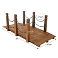thumbnail image 3 of 5 Ft Wooden Garden Bridge,Stained Wood Arc Footbridge with Chain Railings for Backyard Creek Farm,Decorative Pond Bridge,Easy To Assemble (Brown),Brown Wood, 3 of 3
