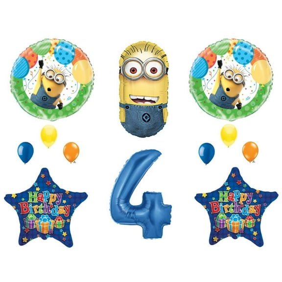 4th DESPICABLE ME MINIonS Happy Birthday PARTY Balloons Decorations Supplies