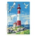 thumbnail image 2 of WOBOGO Coastal Lighthouse Notebook College Horizontal Grid Paper Ink Spill Resistant Water Resistant Cover 8.3x5.7x0.4in, 2 of 8