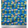 thumbnail image 1 of Soimoi Poly Georgette Fabric Monstera Leaves,Floral & Flamingo Bird Decor Fabric Printed Yard 42 Inch Wide, 1 of 1