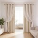 thumbnail image 4 of Cortinas de encaje de doble capa con forro opaco | Cortinas térmicas 2 en 1 transparentes y opacas | Tratamiento de ventanas que bloquea la luz para dormitorio y sala de estar, 4 of 6