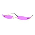 thumbnail image 3 of Mico Cut Out Narrow Blade Cat Eye Rimless Color Sunglasses Gold Purple, 3 of 4