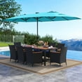 thumbnail image 2 of Gymax 11 PCS Patio Dining Set w/ 15ft Double-Sided Patio Umbrella (Base Included) Navy, 2 of 6